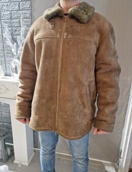 Pánská beraní bunda / shearling kabát L/XL