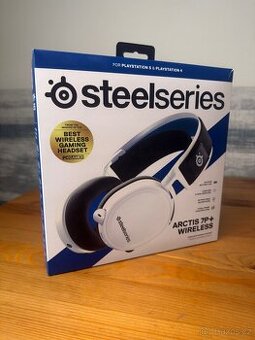 Herní bezdrátová sluchátka SteelSeries Arctis 7P+ White.