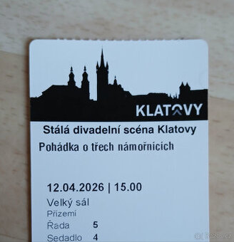 2 vstupenky - POHÁDKA O TŘECH NÁMOŘNÍCÍCH