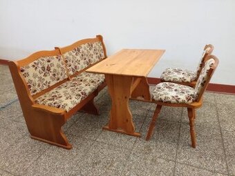 Jídelní set, rustikální nábytek, lavice, židle, stůl