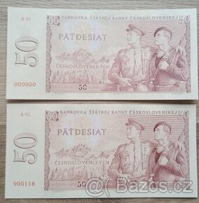 4ks 50 Kčs vzor 1963 nevydaná jen 50ks - 1