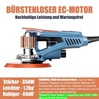 Nová Excentrická bruska 49B FANZWORK s talířem 150 mm