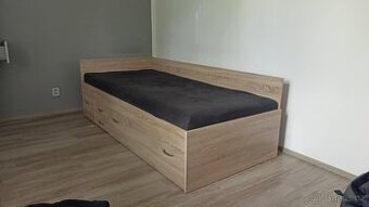 Válenda ALEŠ - dub sonoma, 90x200m, včetně matrace a roštu