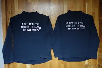 2x tmavě modrá mikina vel.146/152 pro dvojčata