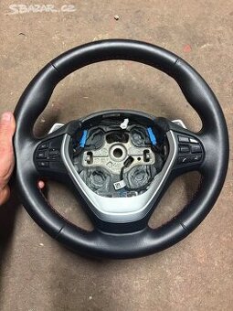 Volant BMW F11 , F1 , kůže Nappa + červená nit