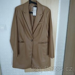 Kožený kabát vel-42,značka-Amísu,Nový 6 x foto - 1