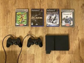 PlayStation 2 + hry + dva ovladače