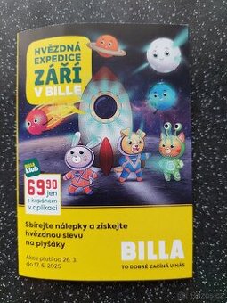 Nalepky,znamky Billa 5.karet plysaci