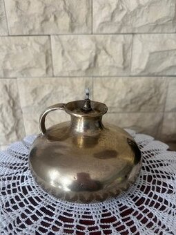 Starožitná Mosazná olejová (petrolejová)lampa