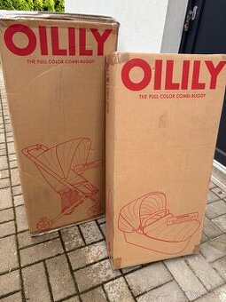 Designový kočárek OILILY - dvojkombinace - červený