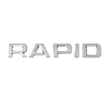 Škoda Rapid nápis stříbrný lesklý