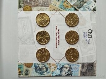 Sada 6ks 20Kč oběžných mincí 2018 a 2019