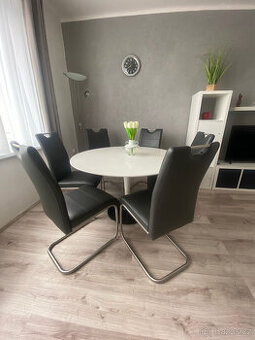 Židle 4 ks / nebo 6ks šedivá kvalitní koženka