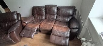 Kožená sedací souprava gauč