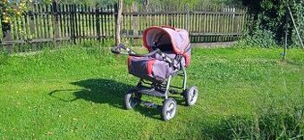 Kočár DorJan šedo-červený