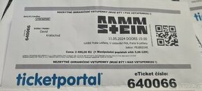 Prodám jednu vstupenku na zítřejší Rammstein stání před pódi