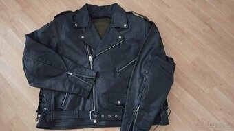 Kožená bunda 7XL na motorku chopper