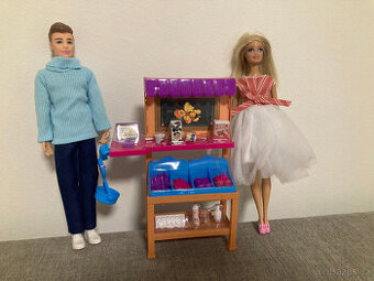 panenka barbie + ken+ stánek
