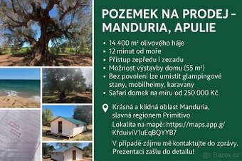 Pozemek u moře 55kč/m2