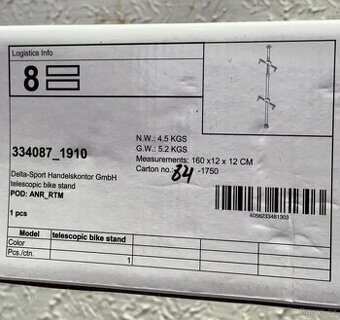 Držák na dvě kola rozpěrný mezi strop a podlahu-Nevybalen