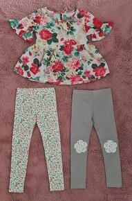 dívčí tunika a dvoje legíny PEPCO vel. 116 + zdarma triko