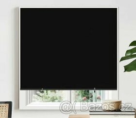 Zatemňovací látkové okenní rolety černo-stříbrné - 2 ks