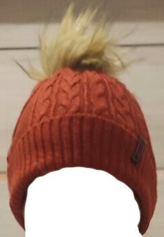 Zánovní čepice s bambulí, vínová, zn. Superdry