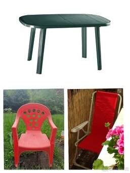 Zahradní stůl,lehátko, židlička