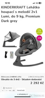 KINDERKRAFT Lehátko houpací s melodií 2v1