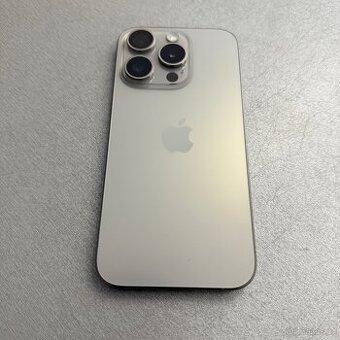 iPhone 15 Pro 128GB jako nový, natural titan, 100% baterie
