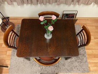 Starožitný masivní jídelní set THONET