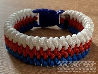 Paracord náramek (21 cm) Czech Tricolor