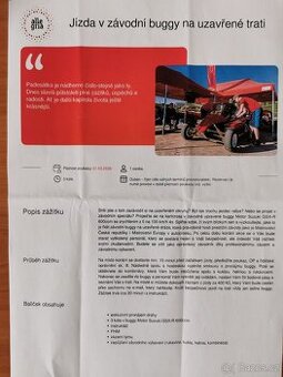 Jízda v závodní buggy na uzavřené trati.