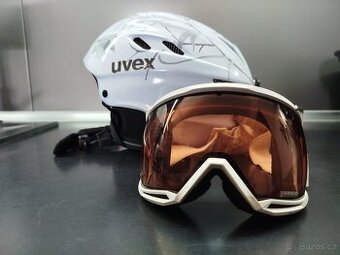 Lyžařská helma Uvex+brýle Quiksilver