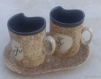 Prodám sadu keramické hrníčky na čaj JÁ a TY
