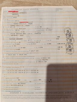 Avia A75-L - Technický průkaz