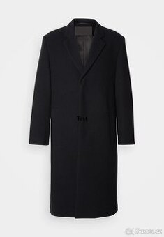 Zánovní pánský dlouhý kabát v černé barvě vel. 66