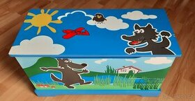 Dřevěná truhla, box na hračky