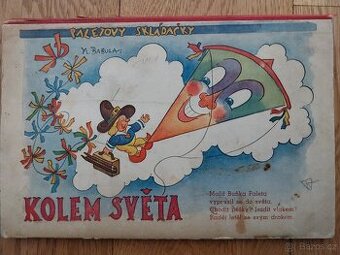 retro leporelo Paletovy skládačky Babula: Kolem světa