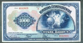 Staré bankovky 1000 korun 1932 NEPERFOROVANA, velmi pěkn