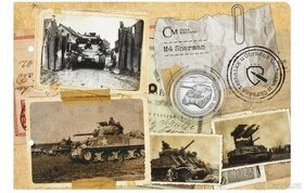 Stříbrná mince Obrněná technika - M4 Sherman proof