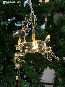 Nový Vánoční řetěz s jeleny 165 cm -10 LED světel - 1