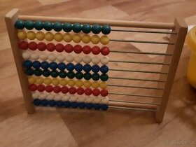 Počítadlo dřevěné s barevnými kuličkami - 1