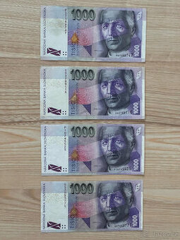 Slovenské bankovky 1000 SK so znakom