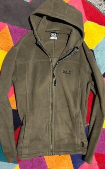 JACK WOLFSKIN- PÁNSKÁ ZIMNÍ FLEECE KHAKI MIKINA XL 💪🏽🤩