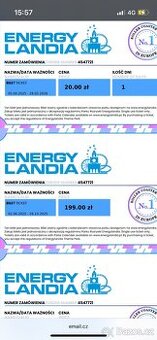 2 VSTUPENKY DO ENERGYLANDIE