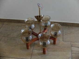 Dřevěný lustr (Art Deco ?)