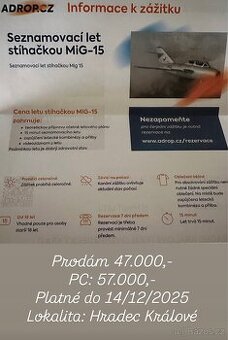 Let stíhačkou MIG 15