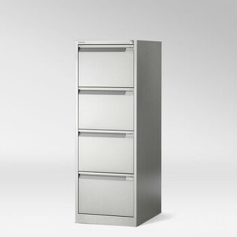 3x Kovová kartotéka BISLEY BS4E/A4 se 4 zásuvkami, jako NOVÉ