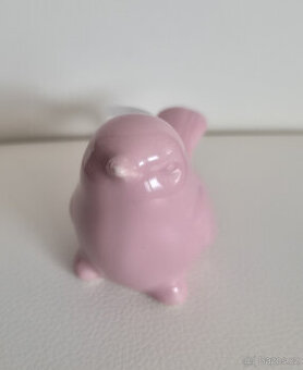 Růžový keramický ptáček dekorace ozdoba zavěšení